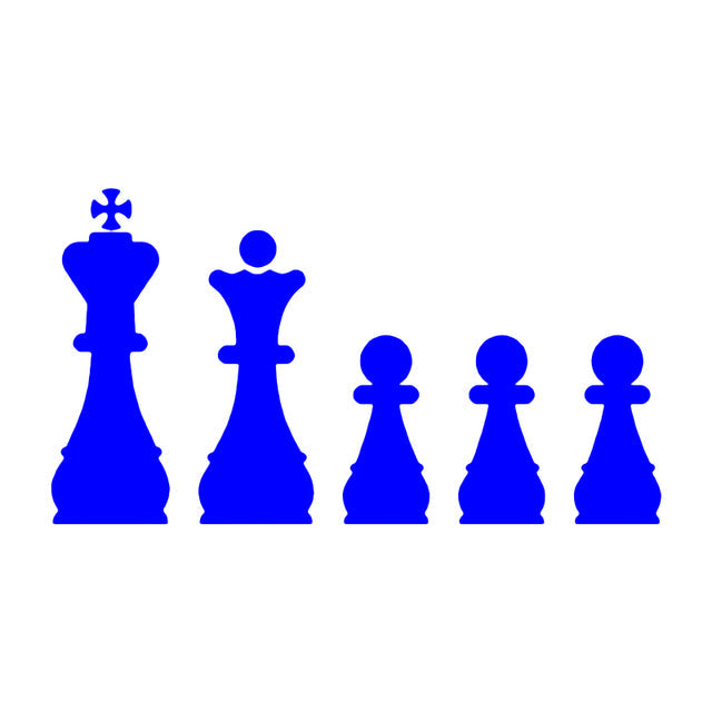 Cool 'Chess Pieces | Blue' Vinyl Car Sticker