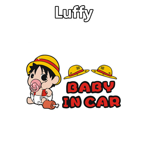 One Piece 'Luffy | Baby In Car | Pacifier' Vinyl Car Sticker