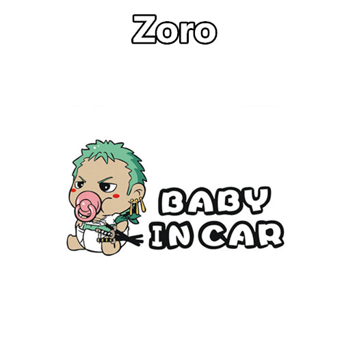 One Piece 'Zoro | Baby In Car | Pacifier' Vinyl Car Sticker