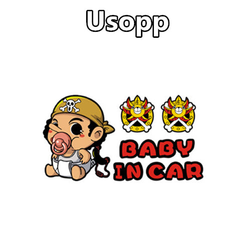 One Piece 'Usopp | Baby In Car | Pacifier' Vinyl Car Sticker
