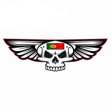 Skull 'Gothic Skull with Wings | Portugal Flag' Vinyl Car Sticker