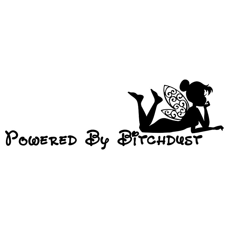Powered By B*tchdust 'Fairy Lying Down' Vinyl Car Sticker