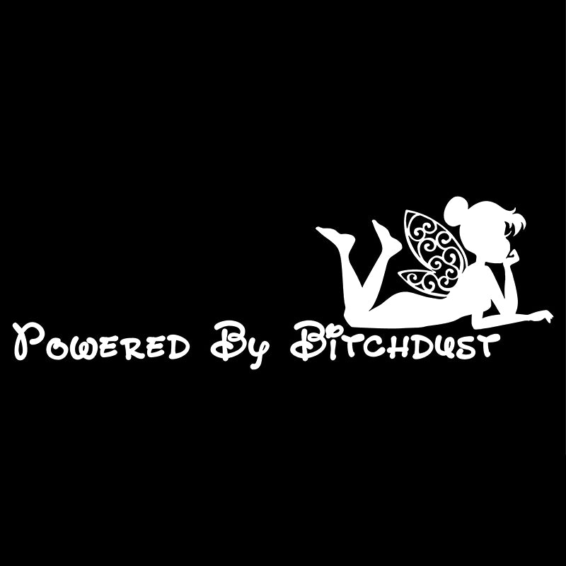 Powered By B*tchdust 'Fairy Lying Down' Vinyl Car Sticker