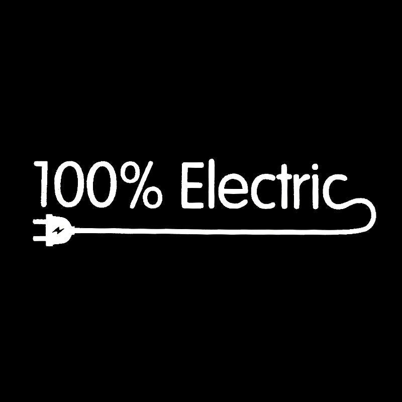 Funny '100% Electric' Vinyl Car Sticker