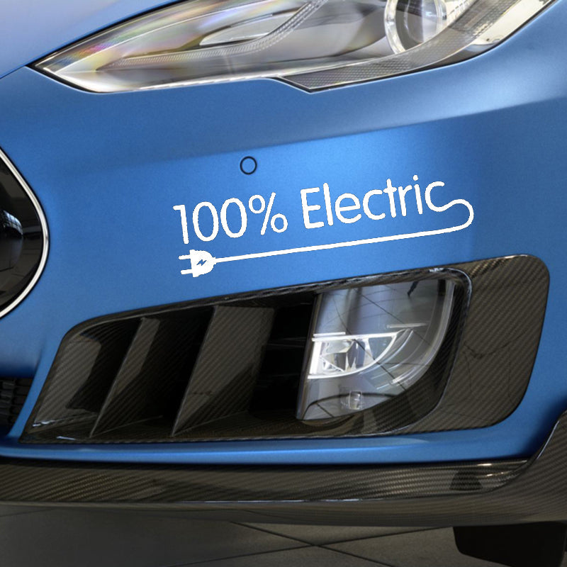 Funny '100% Electric' Vinyl Car Sticker
