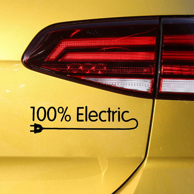 Funny '100% Electric' Vinyl Car Sticker