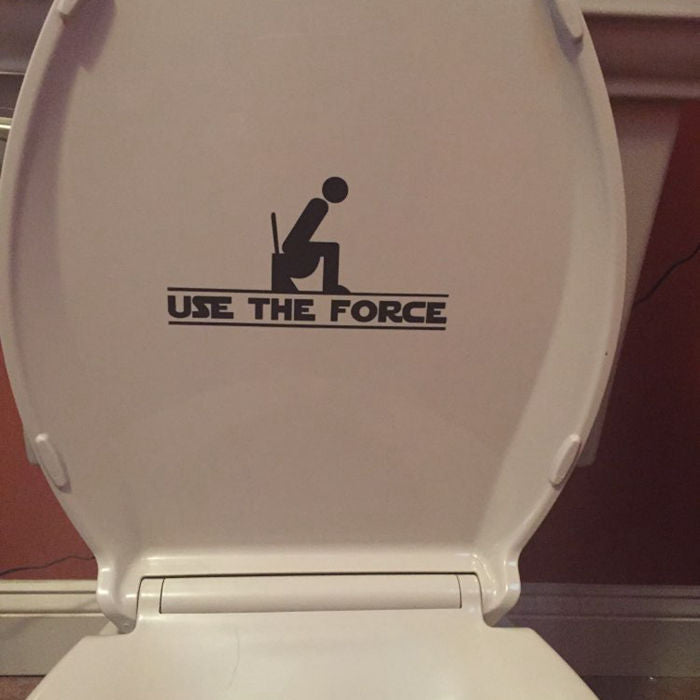 Funny 'Use The Force | Bathroom Sign' Vinyl Car Sticker