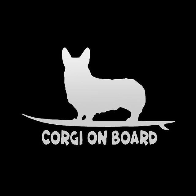 Corgi 'Corgi On Board | Standing' Vinyl Car Sticker