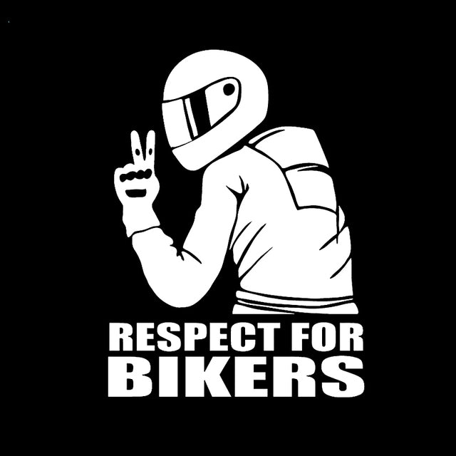 Cool 'Respect for Bikers' Vinyl Car Sticker