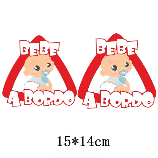Bebe A Bordo 'Pacifier | Triangle Warning Sign' Vinyl Car Sticker