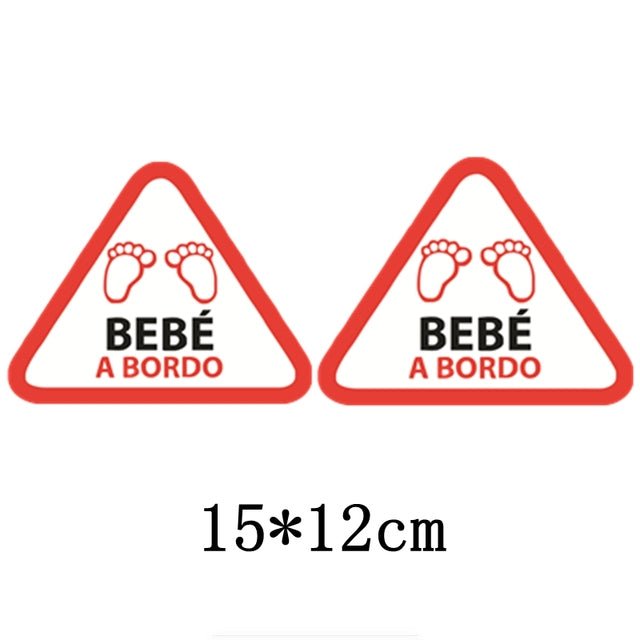 Bebe A Bordo 'Footprints | Triangle Warning Sign' Vinyl Car Sticker