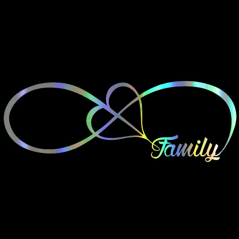 Heart and Infinity Symbol 'Family' Vinyl Car Sticker