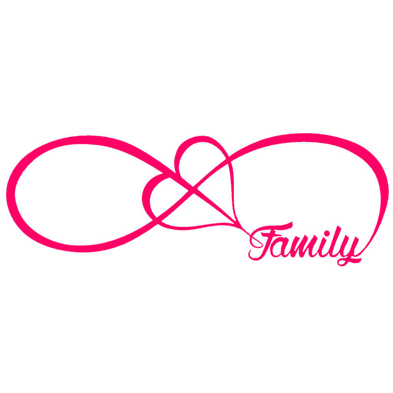 Heart and Infinity Symbol 'Family' Vinyl Car Sticker
