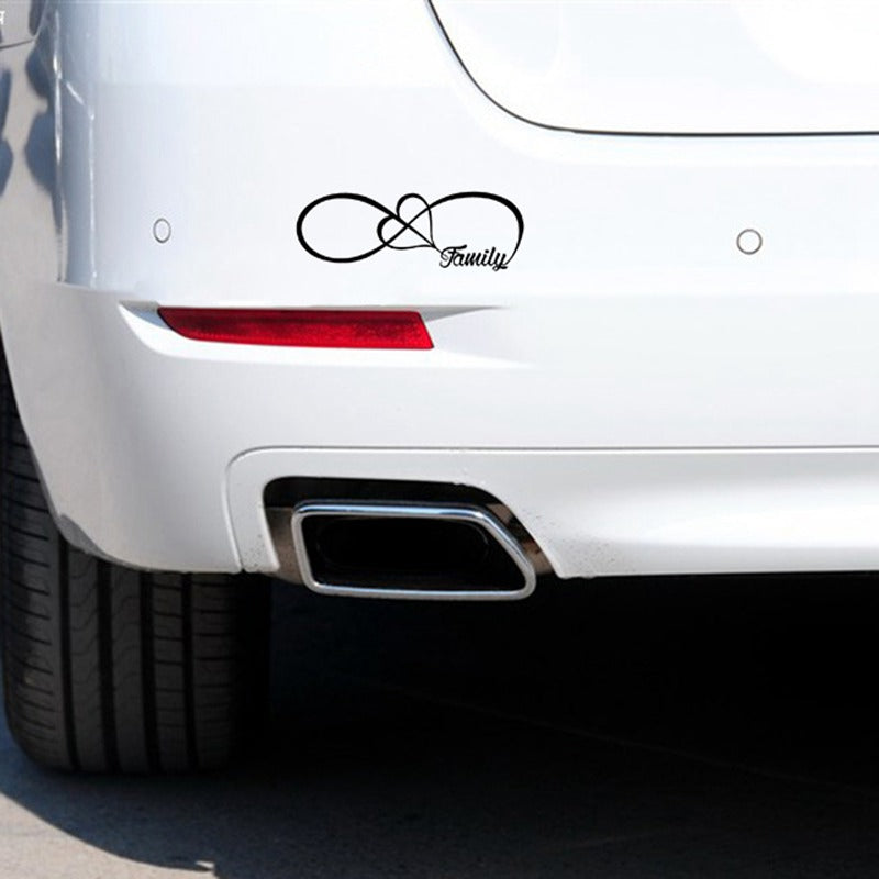 Heart and Infinity Symbol 'Family' Vinyl Car Sticker