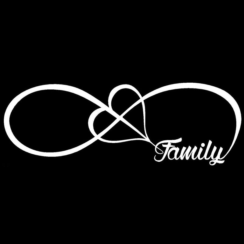 Heart and Infinity Symbol 'Family' Vinyl Car Sticker