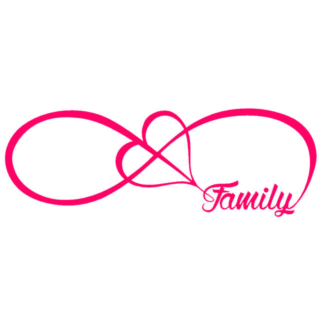 Heart and Infinity Symbol 'Family' Vinyl Car Sticker