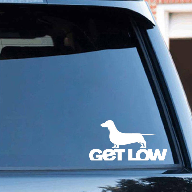 Dachshund 'Get Low'  Vinyl Car Sticker
