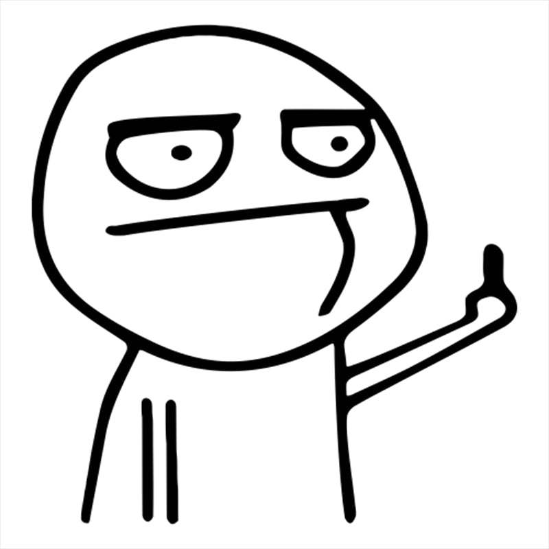 Funny 'Cartoon | F**k You' Vinyl Car Sticker