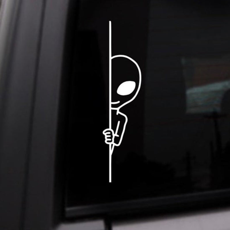 Funny 'Alien Peeking' Vinyl Car Peeker Sticker