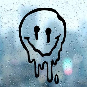 Cool 'Melting Smiley Face' Vinyl Car Sticker
