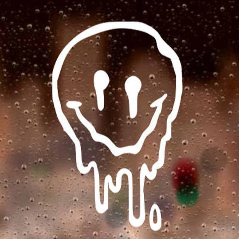Cool 'Melting Smiley Face' Vinyl Car Sticker