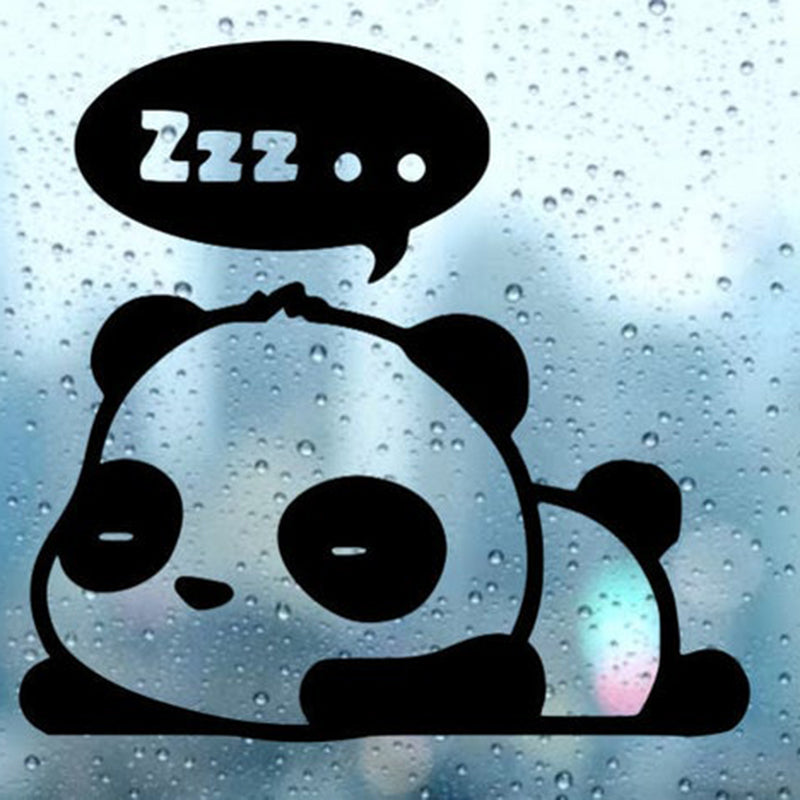 Cute 'Sleeping Panda | Snoring' Vinyl Car Sticker