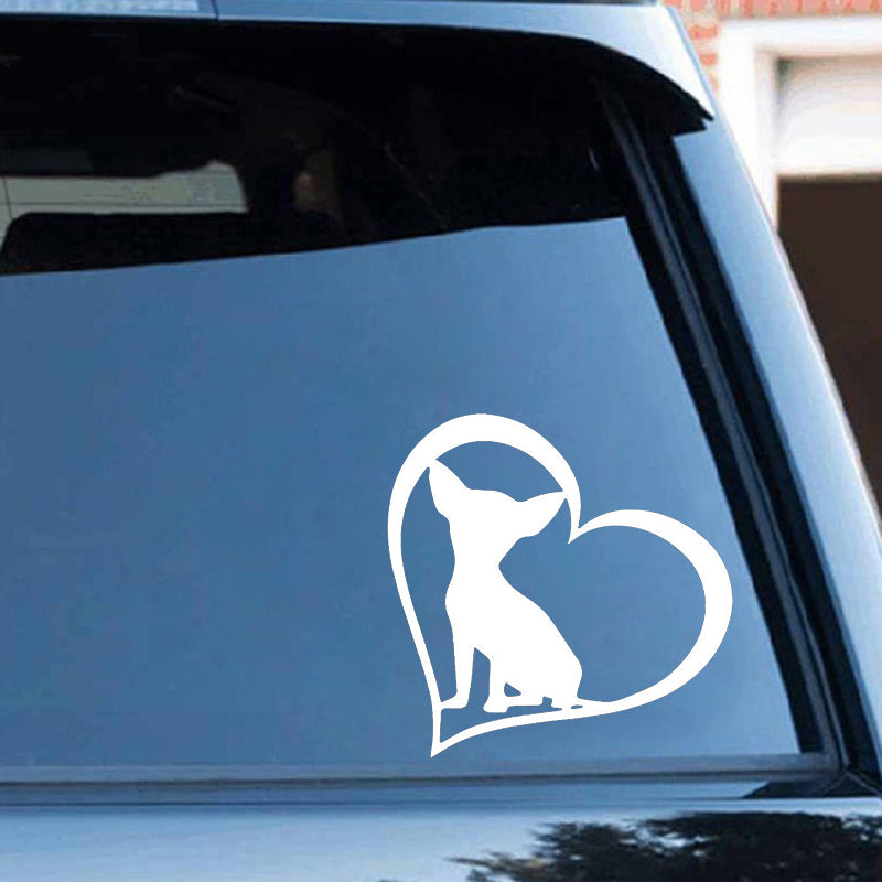 Chihuahua Dog 'Heart' Vinyl Car Sticker