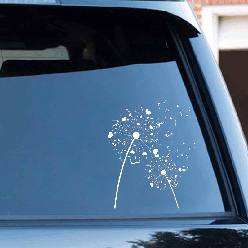 Cool 'Dandelion | Hearts & Notes' Vinyl Car Sticker