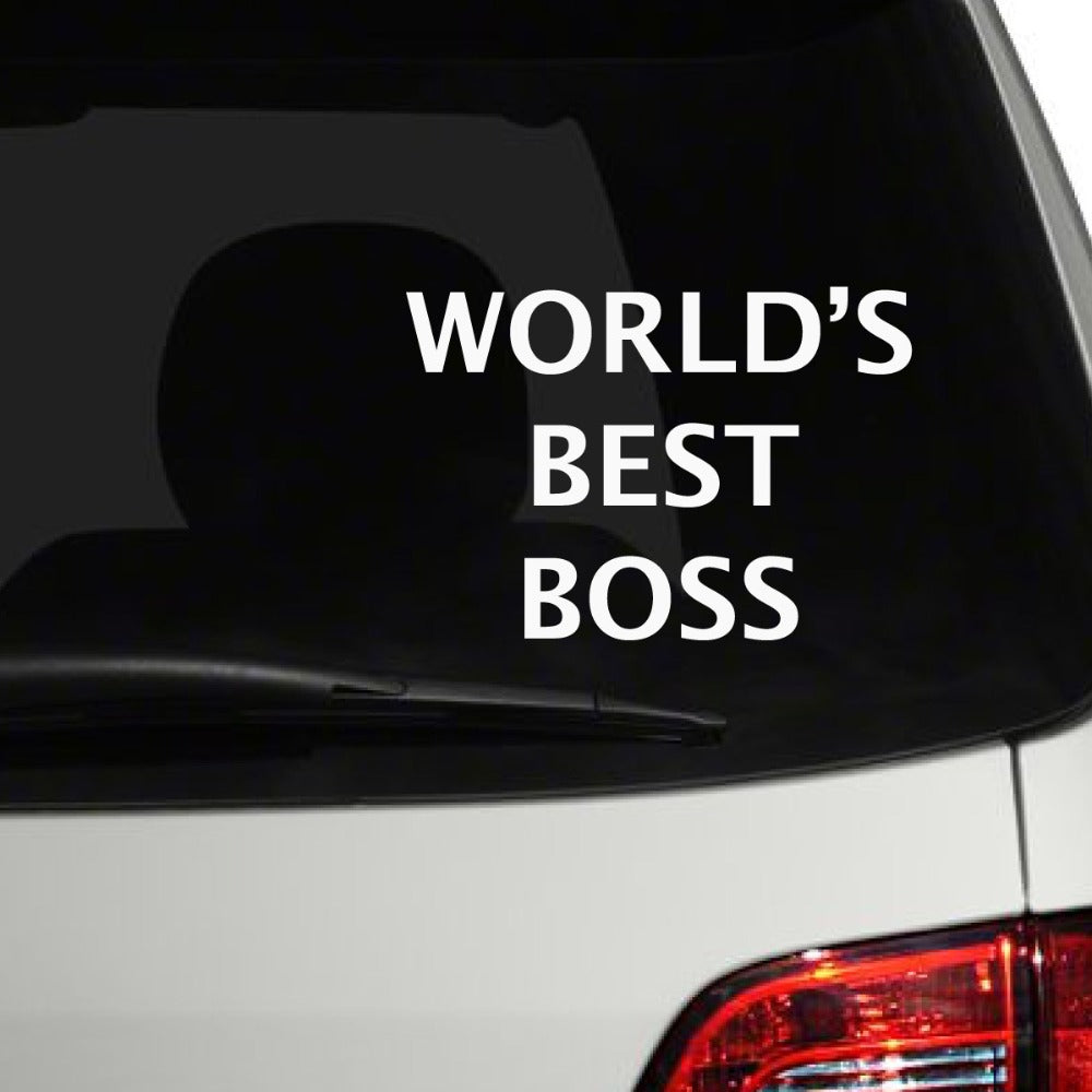 Cool 'World's Best Boss' Vinyl Car Sticker
