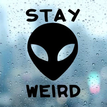 Stay Weird 'Alien Face' Vinyl Car Sticker