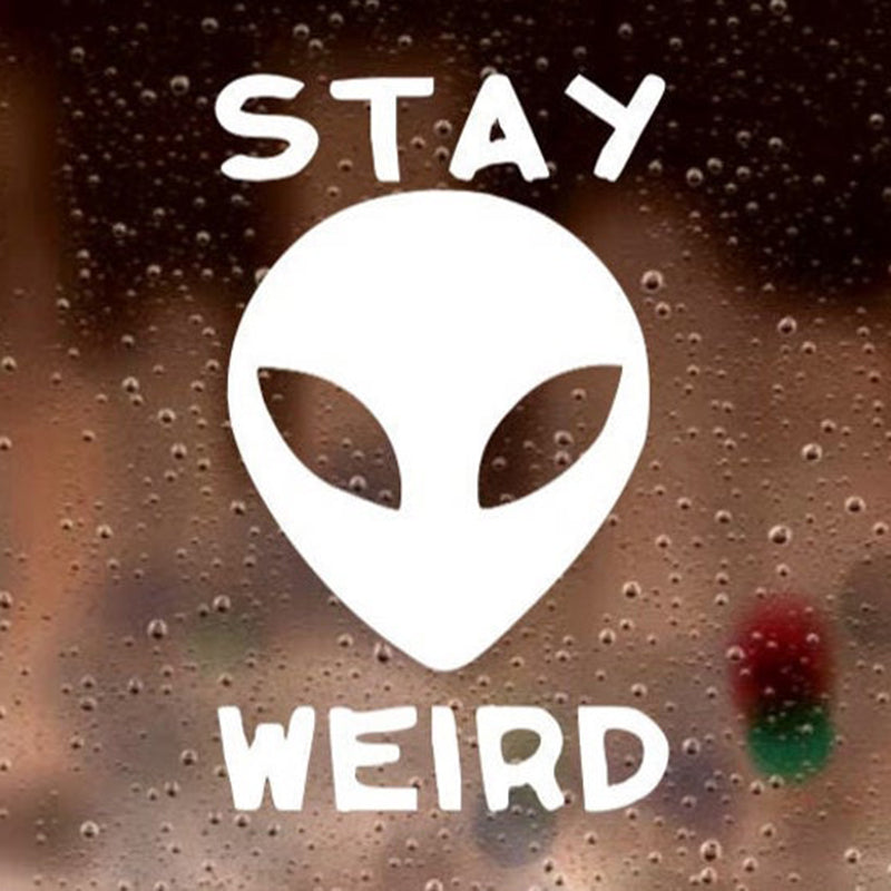 Stay Weird 'Alien Face' Vinyl Car Sticker