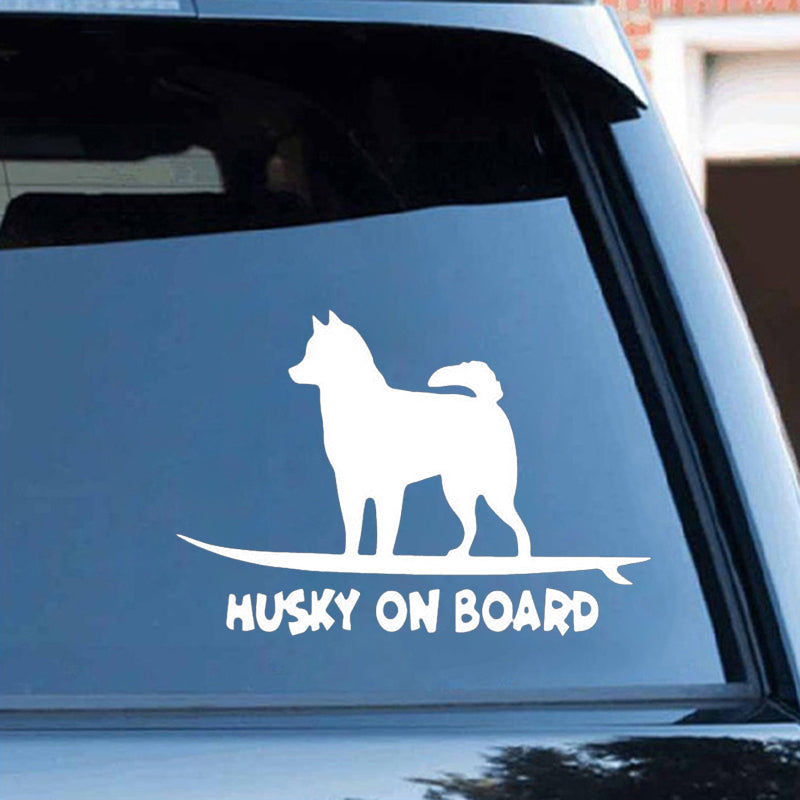 Husky On Board 'Standing' Vinyl Car Sticker