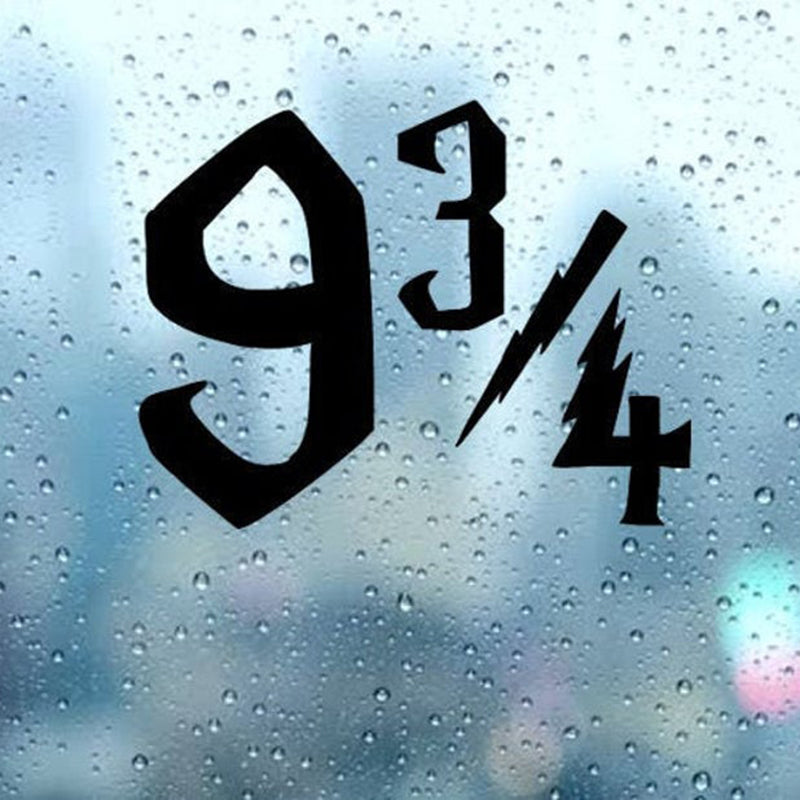 Cool '9 3/4 Number' Vinyl Car Sticker