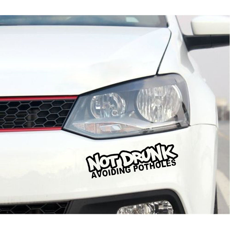 Funny 'Not Drunk Avoiding Potholes 2.0' Vinyl Car Sticker