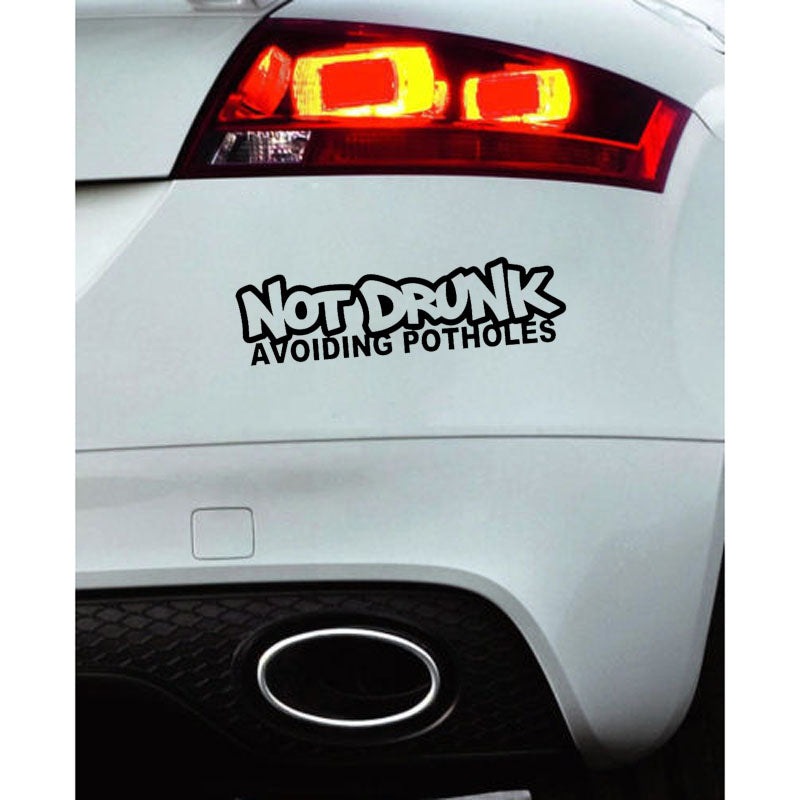 Funny 'Not Drunk Avoiding Potholes 2.0' Vinyl Car Sticker