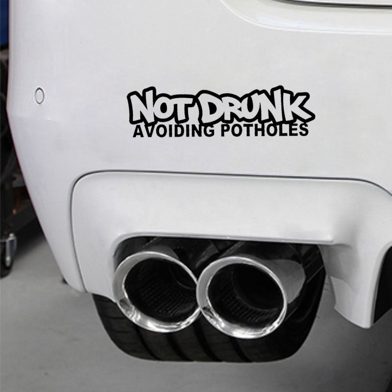 Funny 'Not Drunk Avoiding Potholes 2.0' Vinyl Car Sticker