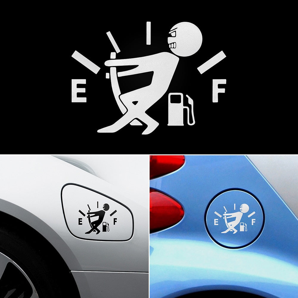 Funny Fuel Tank 'E | F' Vinyl Car Sticker