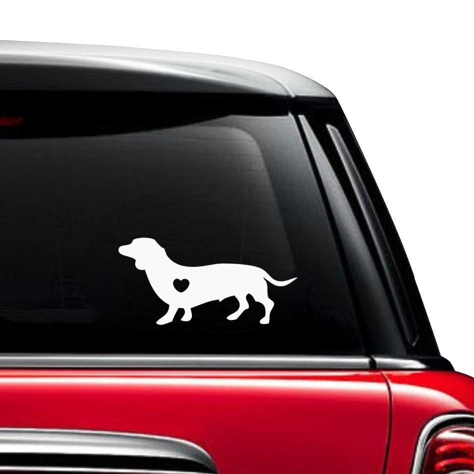 'I Love My Dachshund Dog' Vinyl Car Sticker