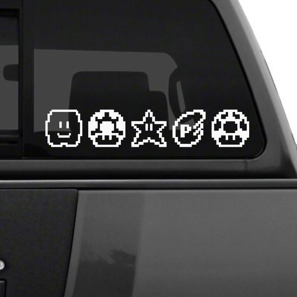 Super Mario Bros. 'Power Ups' Vinyl Car Sticker