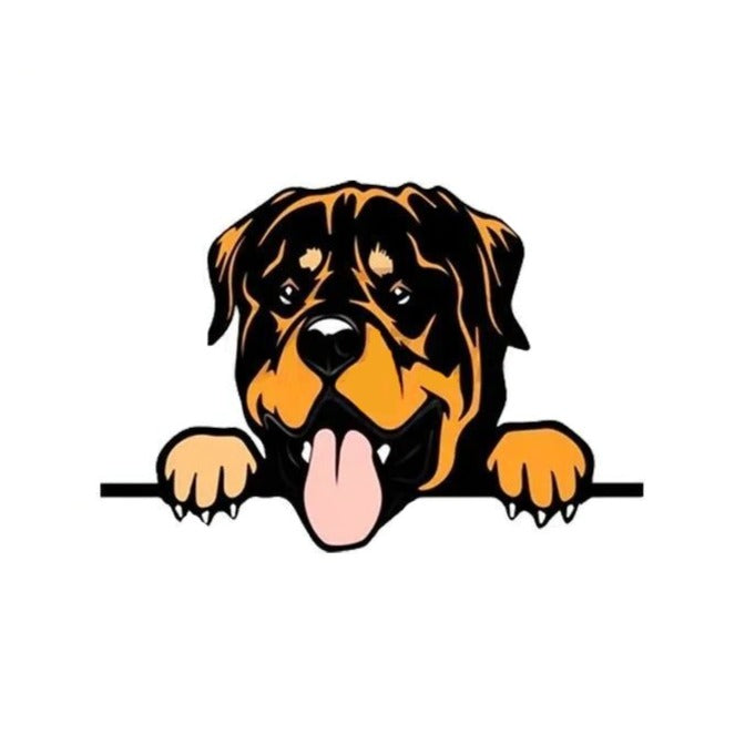 Rottweiler 'Peeking Dog | Gasping' Vinyl Car Peeker Sticker
